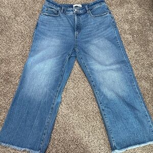 LOFT Curvy Wide Leg Crop Jeans